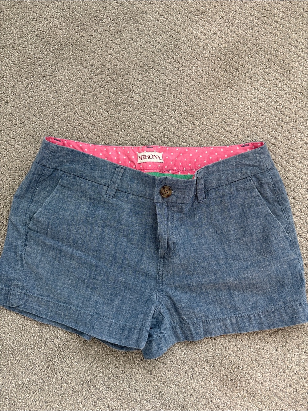 Merona Blue Chambray Shorts 100% cotton